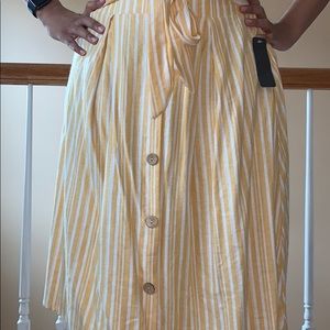 See you Monday Yellow and White Striped Skirt